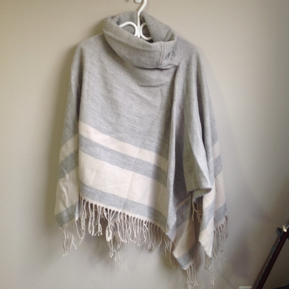 DKR & Co Grey and White Poncho